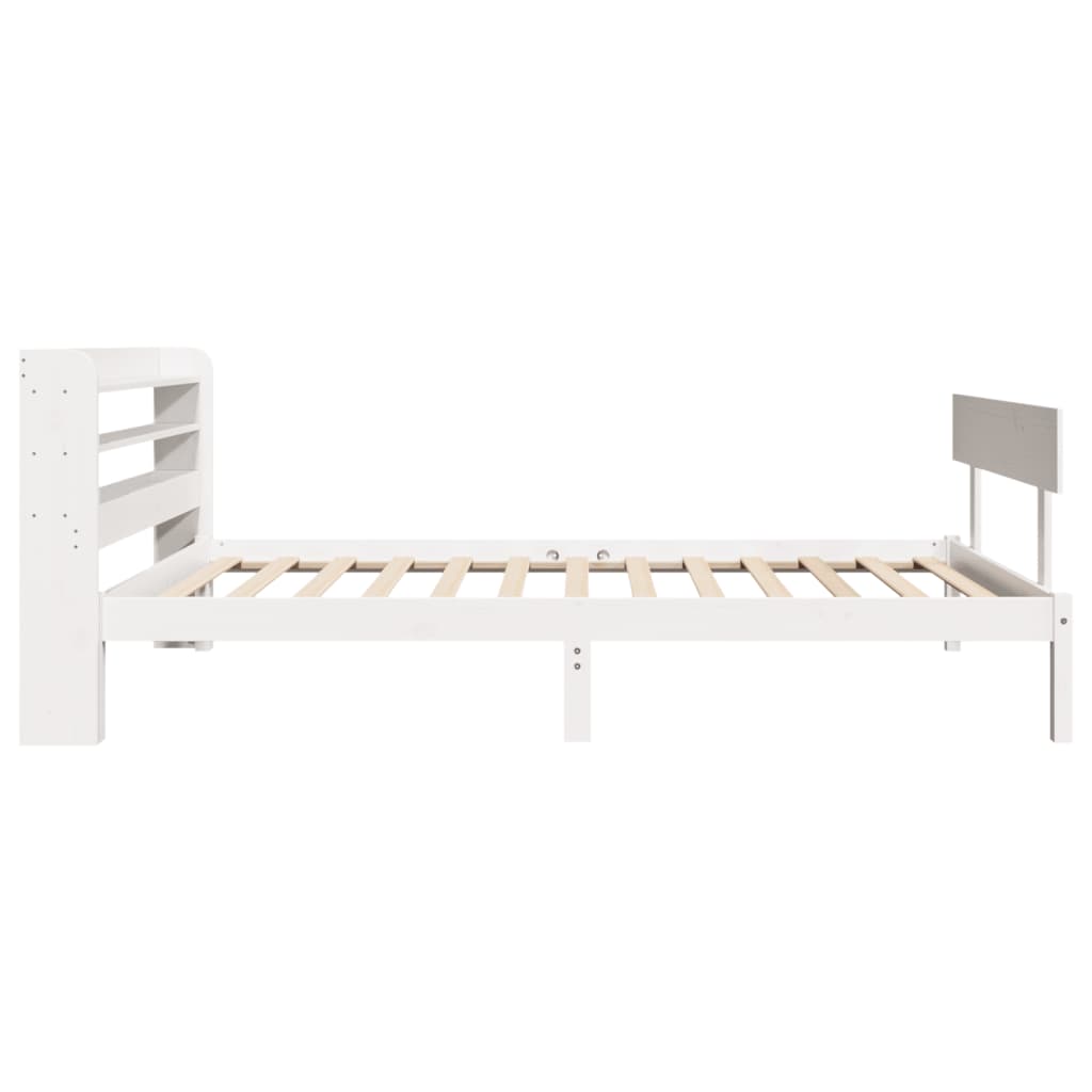 Cadre de lit sans matelas blanc 75x190 cm bois de pin massif - XIOS