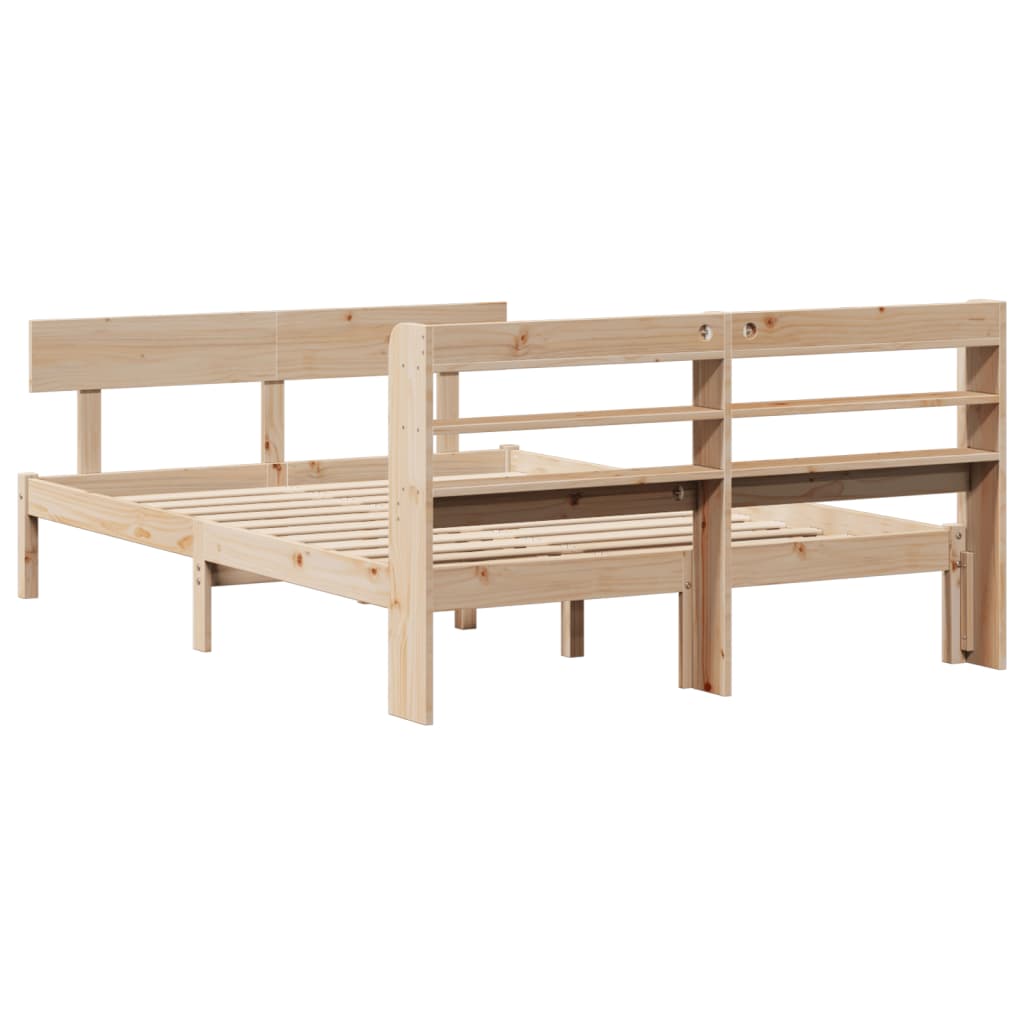 Cadre de lit sans matelas 150x200 cm bois de pin massif - XIOS