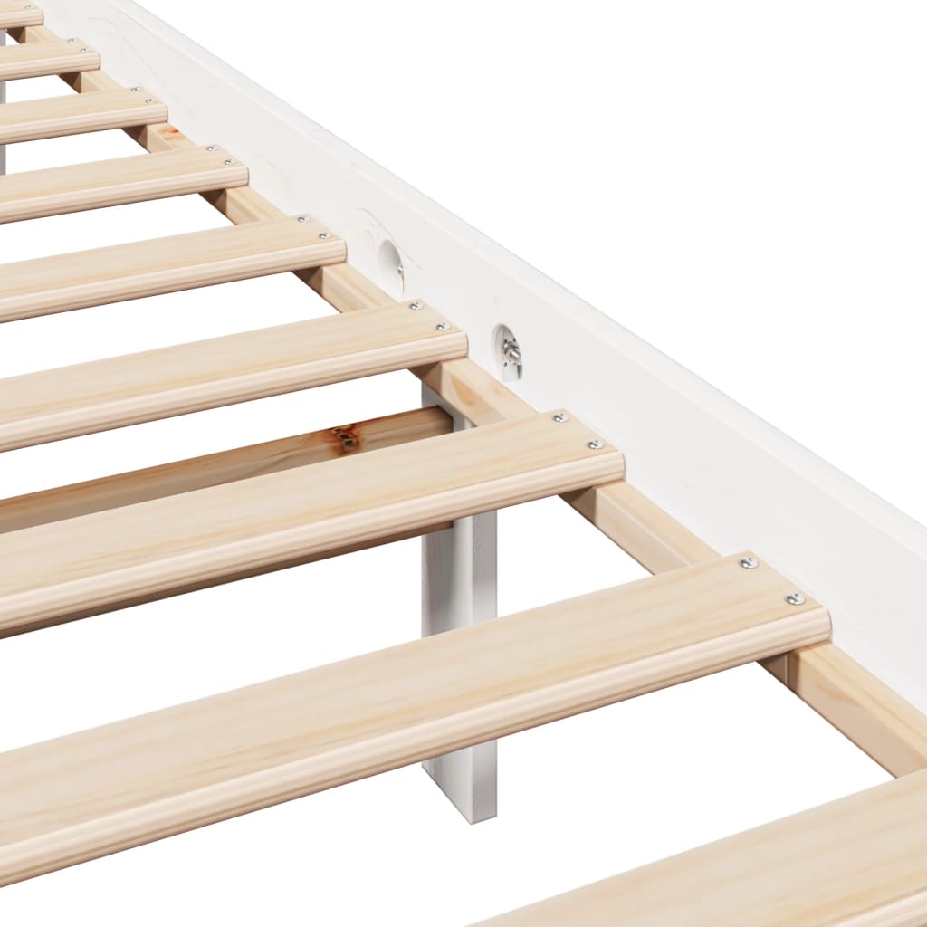 Cadre de lit sans matelas blanc 180x200 cm bois massif de pin - XIOS