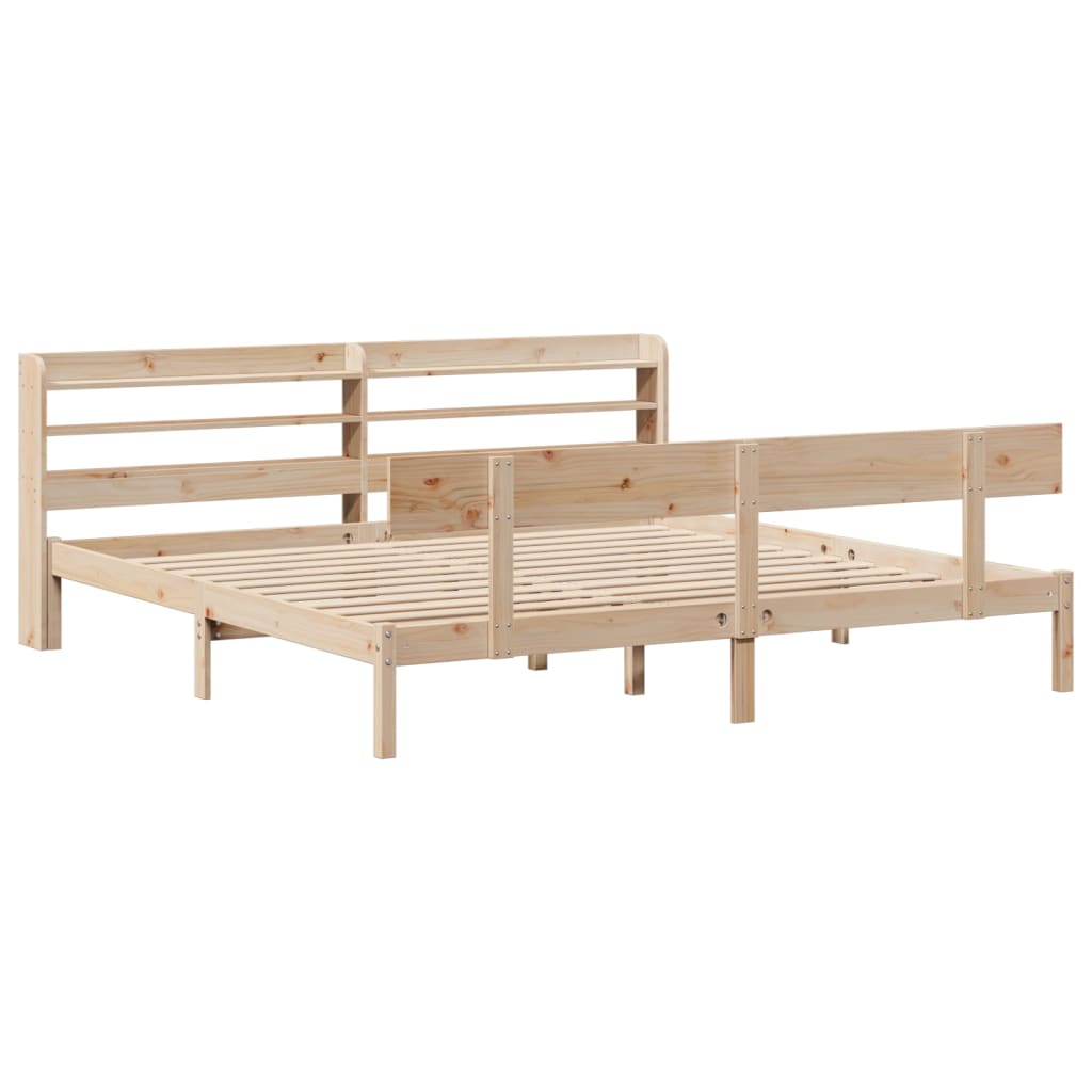 Cadre de lit sans matelas 200x200 cm bois massif de pin - XIOS