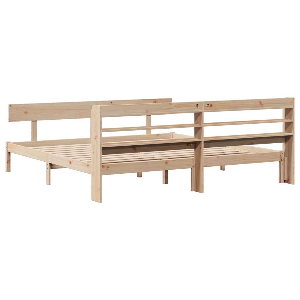 Cadre de lit sans matelas 200x200 cm bois massif de pin - XIOS