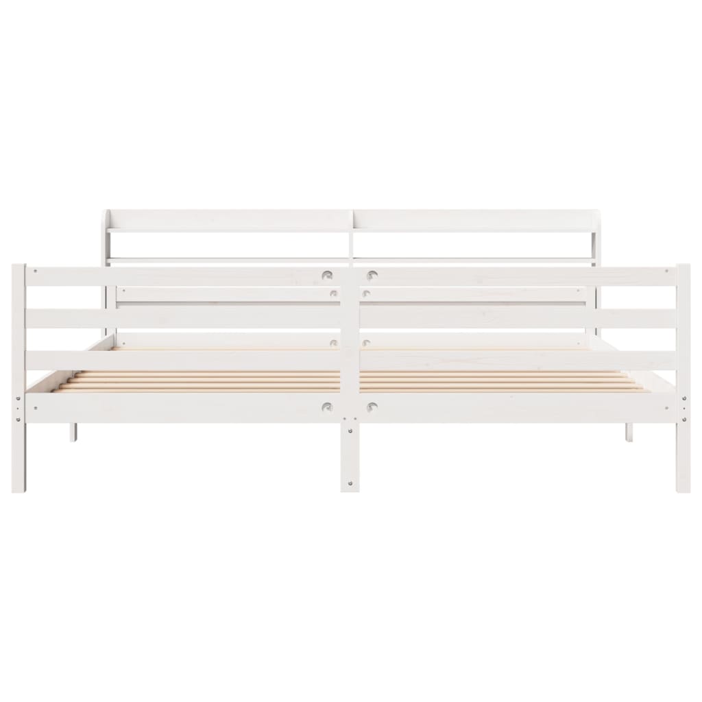 Cadre de lit avec tête de lit sans matelas blanc 200x200 cm - XIOS