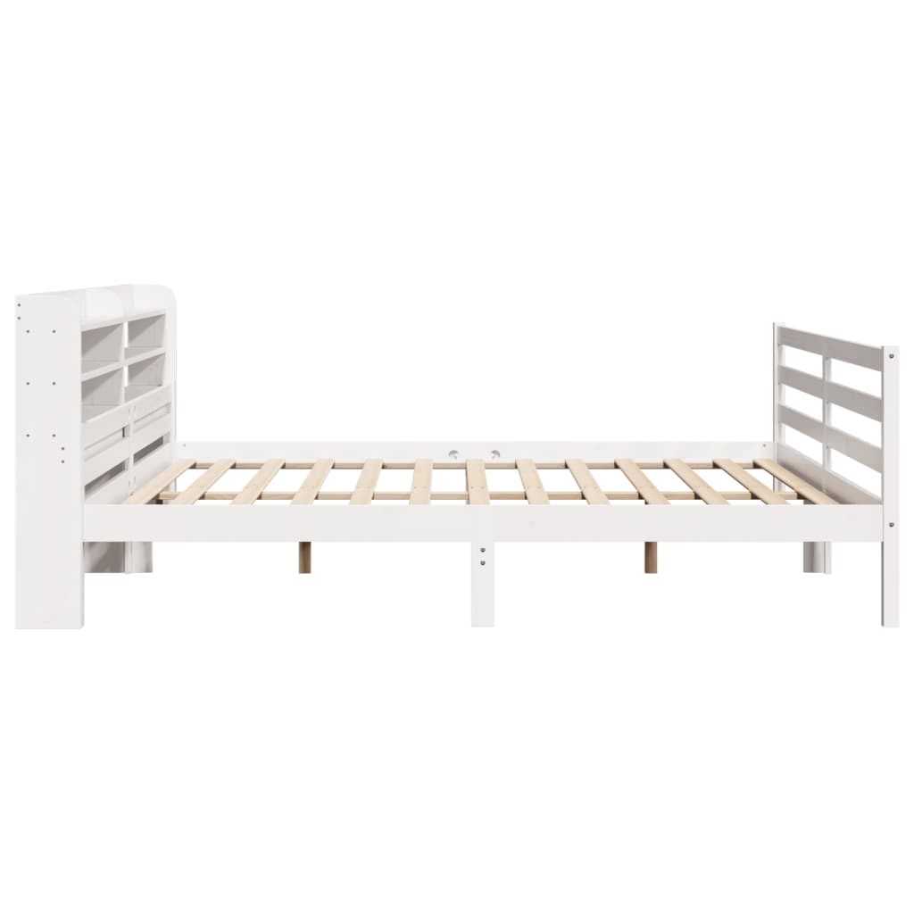 Cadre de lit avec tête de lit sans matelas blanc 200x200 cm - XIOS