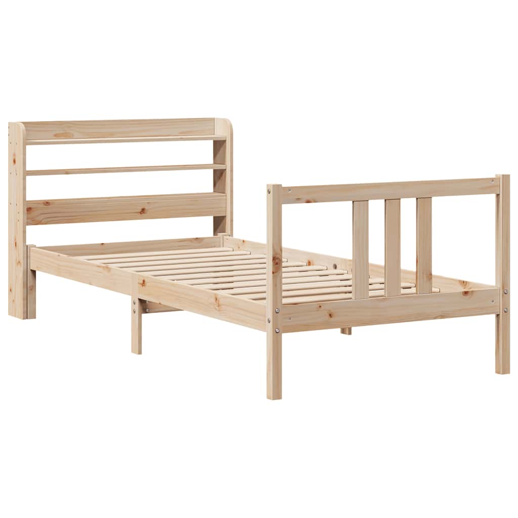 Cadre de lit avec tête de lit sans matelas 75x190 cm - XIOS
