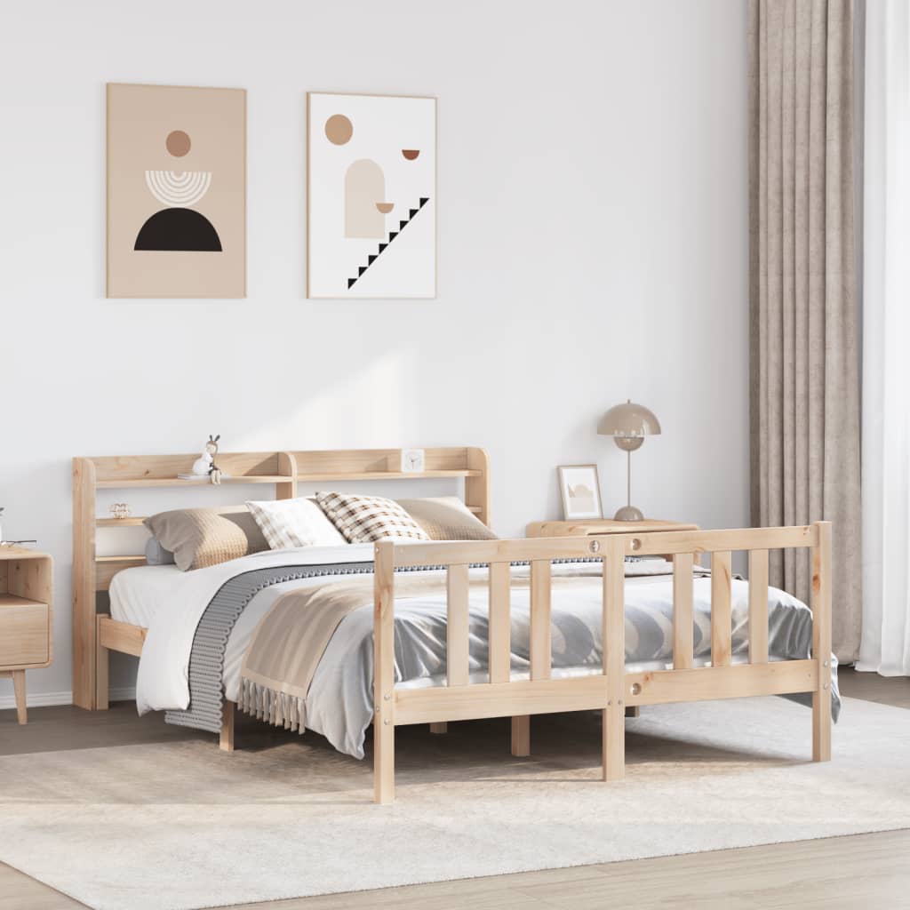 Cadre de lit et tête de lit sans matelas 135x190 cm - XIOS