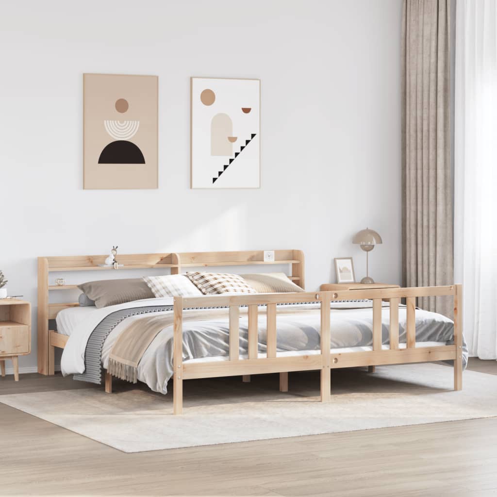 Cadre de lit avec tête de lit sans matelas 200x200 cm - XIOS