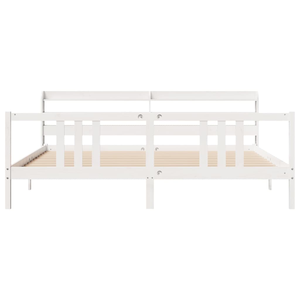 Cadre de lit avec tête de lit sans matelas blanc 200x200 cm - XIOS