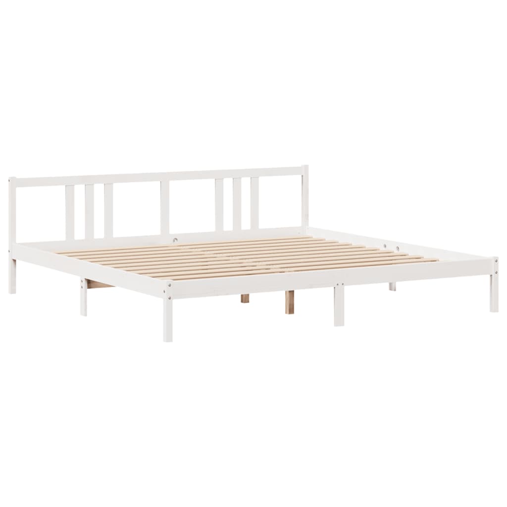 Cadre de lit avec tête de lit sans matelas blanc 200x200 cm - XIOS