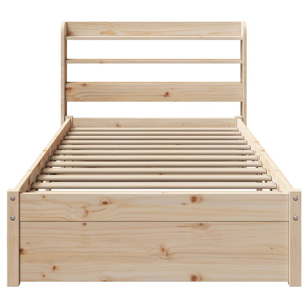 Cadre de lit avec tête de lit sans matelas 75x190 cm - XIOS