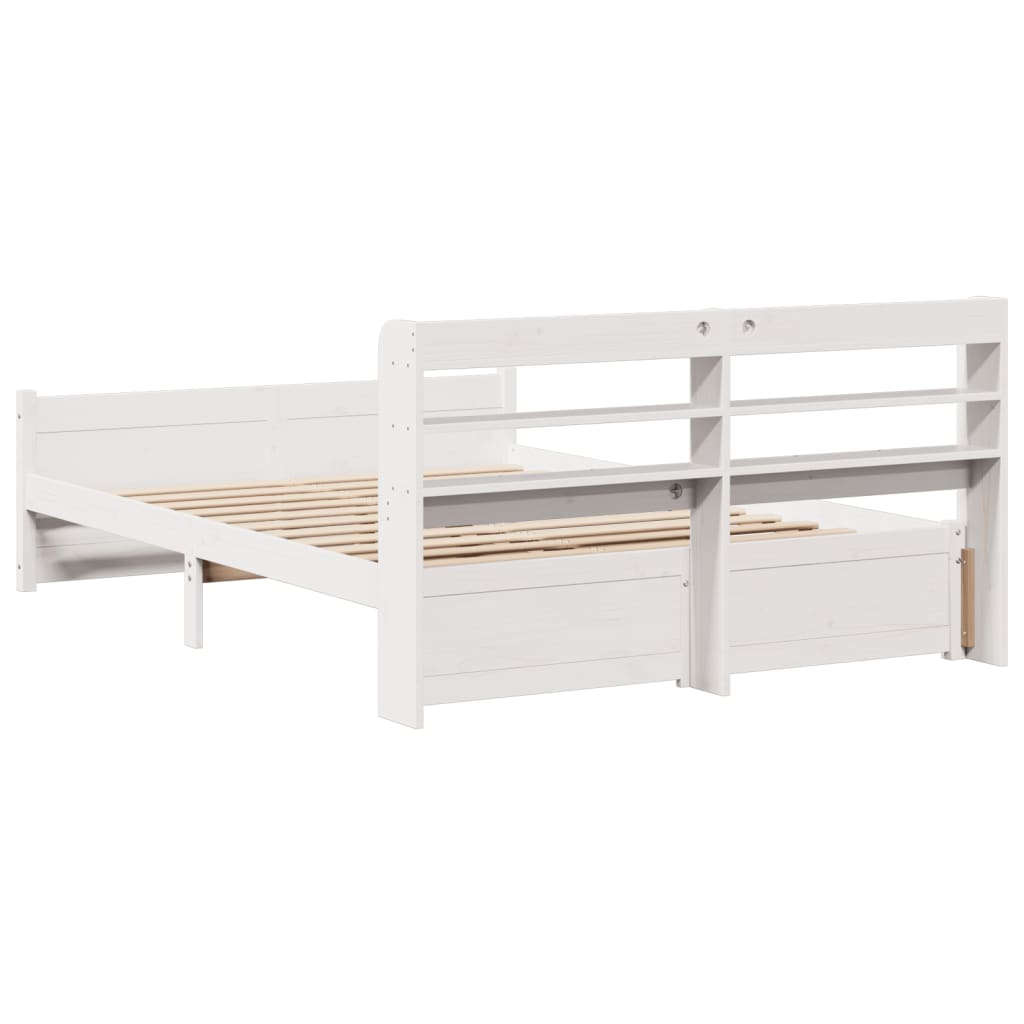 Cadre de lit et tête de lit sans matelas blanc 135x190 cm - XIOS