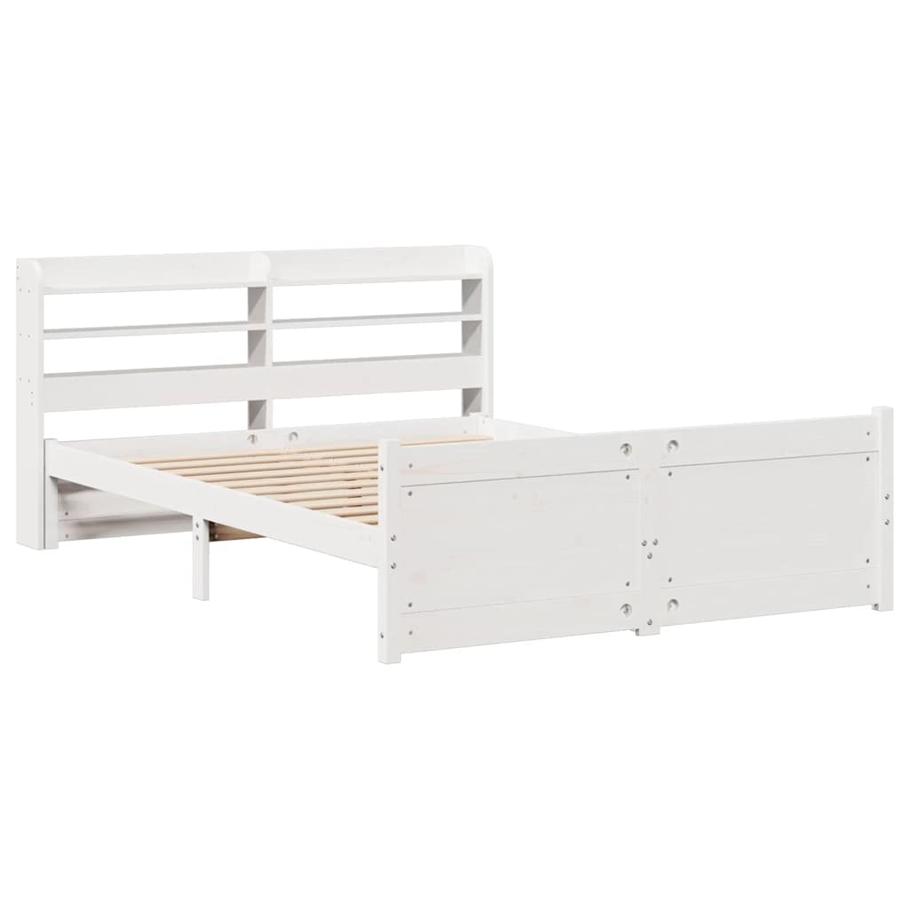 Cadre de lit avec tête de lit sans matelas blanc 140x190 cm - XIOS
