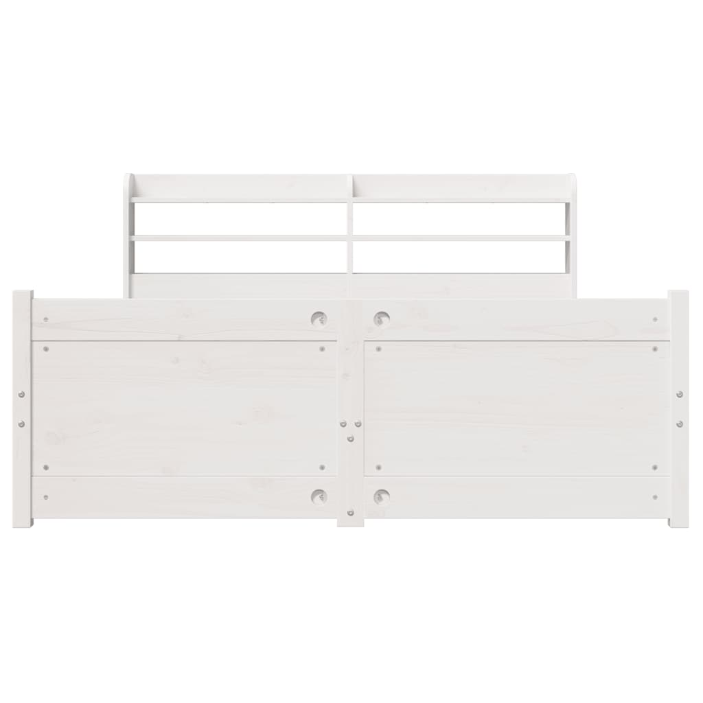 Cadre de lit avec tête de lit sans matelas blanc 140x190 cm - XIOS