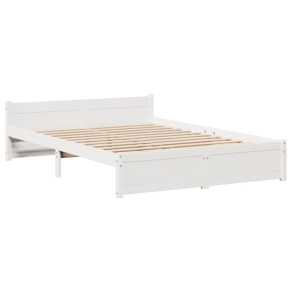 Cadre de lit avec tête de lit sans matelas blanc 140x190 cm - XIOS