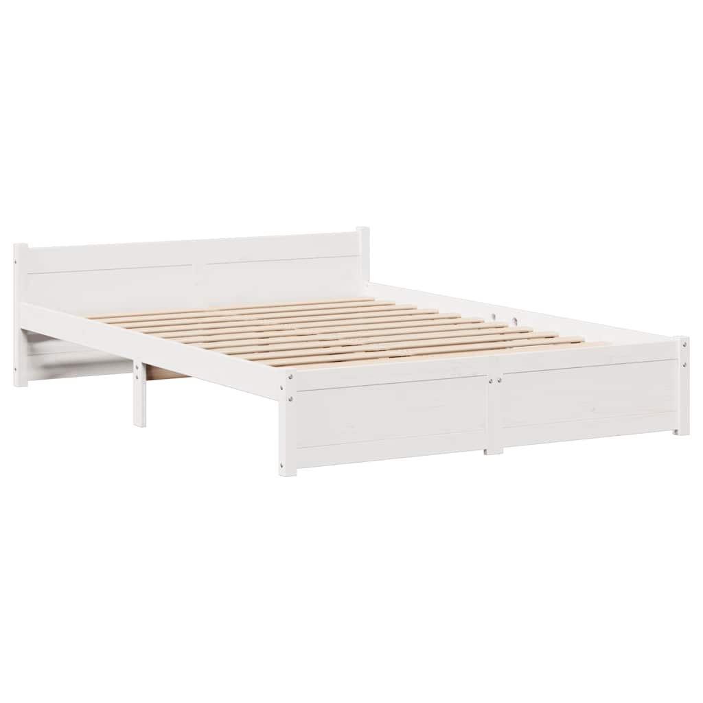 Cadre de lit avec tête de lit sans matelas blanc 140x190 cm - XIOS