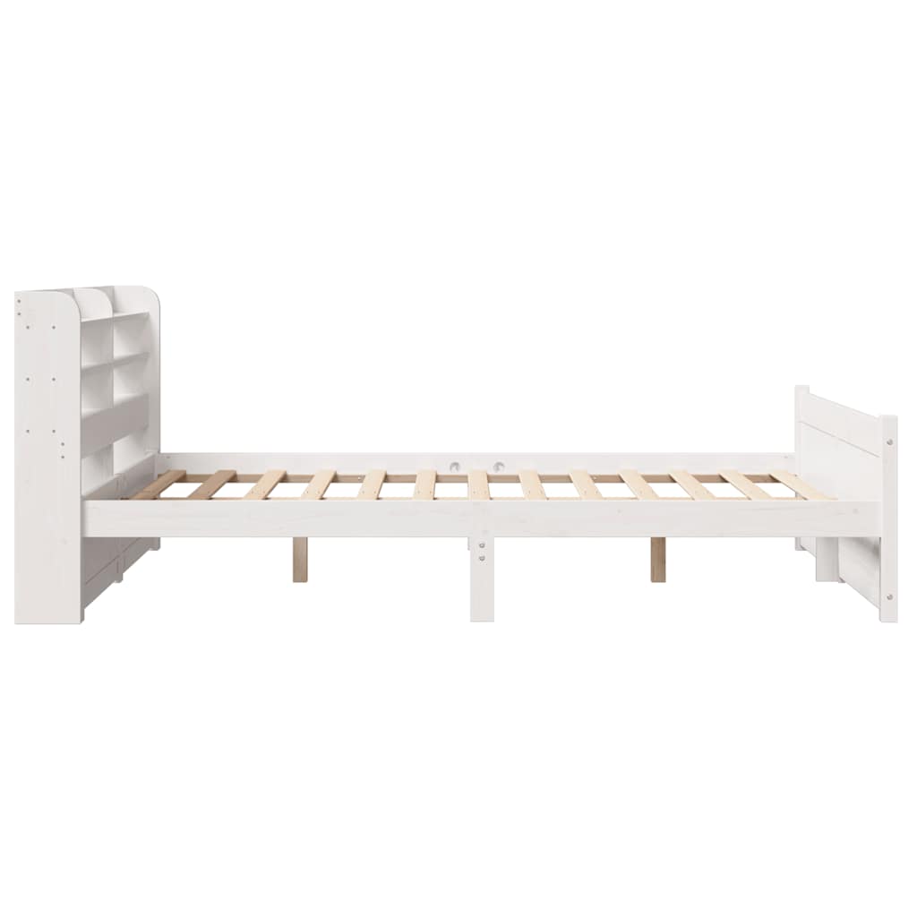 Cadre de lit avec tête de lit sans matelas blanc 140x190 cm - XIOS