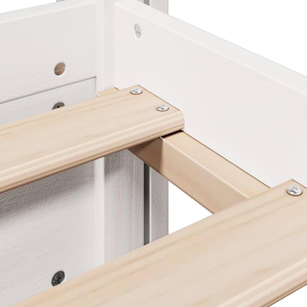 Cadre de lit avec tête de lit sans matelas blanc 90x200 cm - XIOS