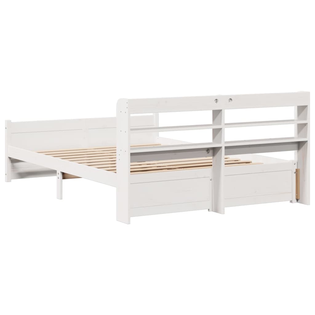 Cadre de lit avec tête de lit sans matelas blanc 140x200 cm - XIOS