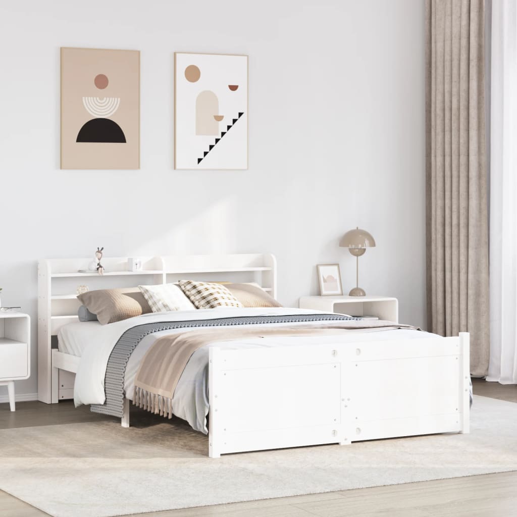 Cadre de lit avec tête de lit sans matelas blanc 150x200 cm - XIOS