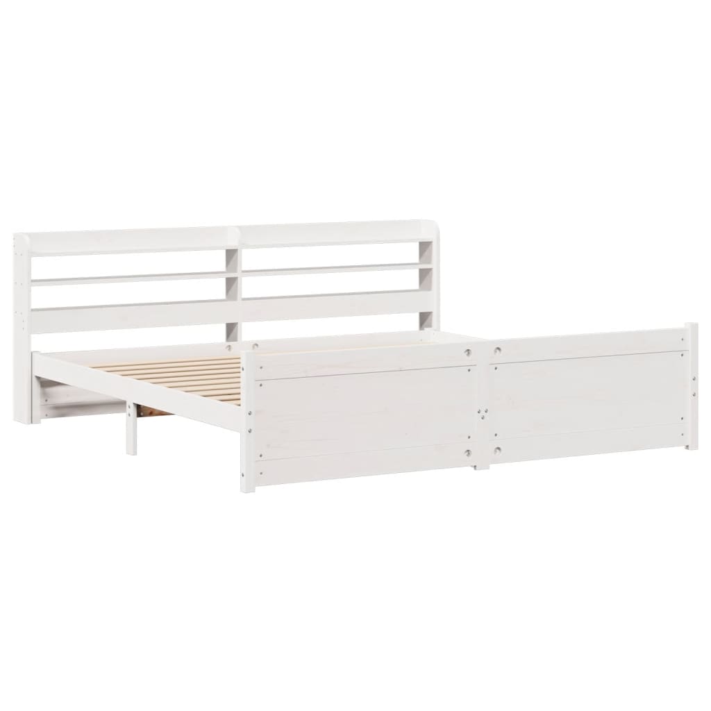 Cadre de lit avec tête de lit sans matelas blanc 180x200 cm - XIOS
