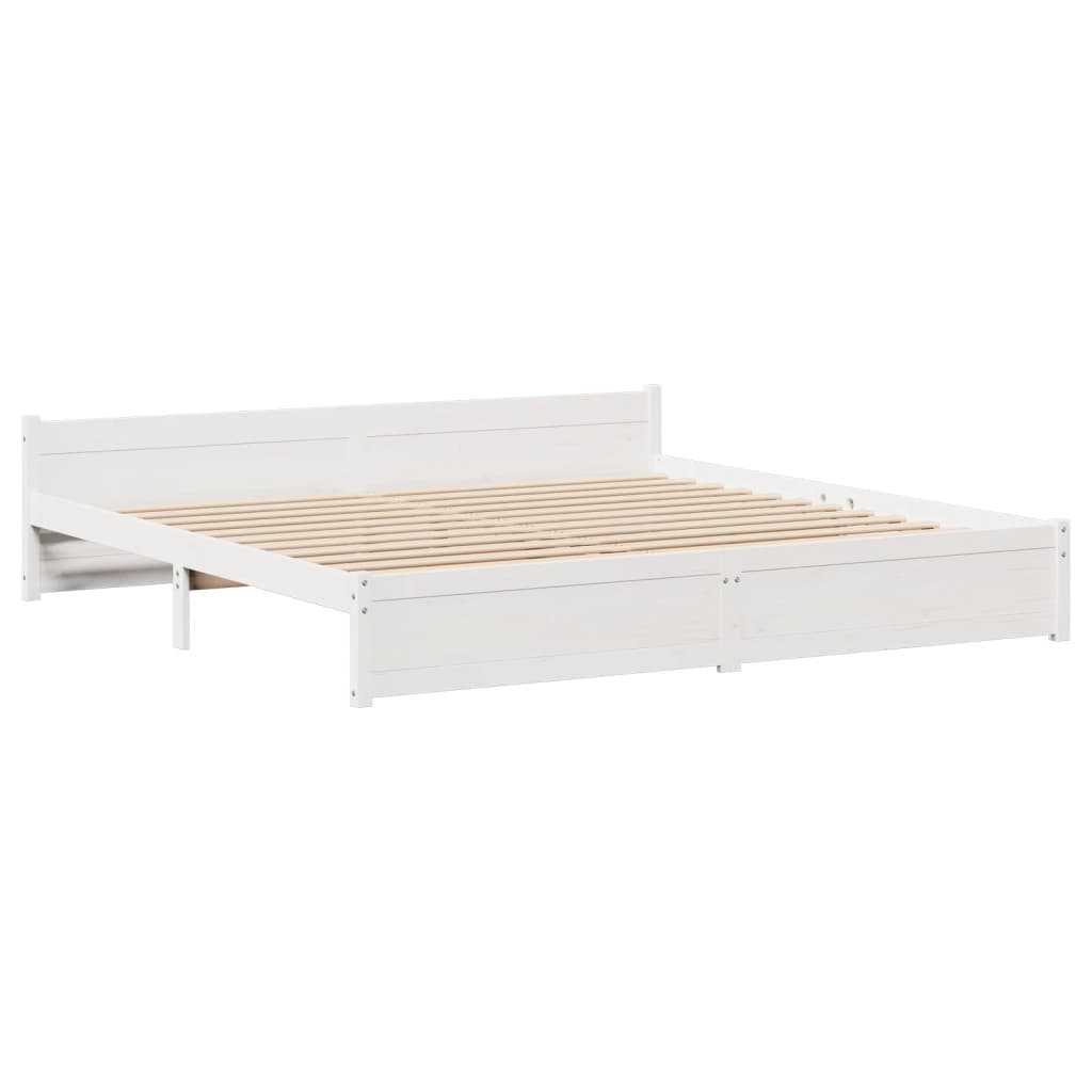 Cadre de lit avec tête de lit sans matelas blanc 180x200 cm - XIOS