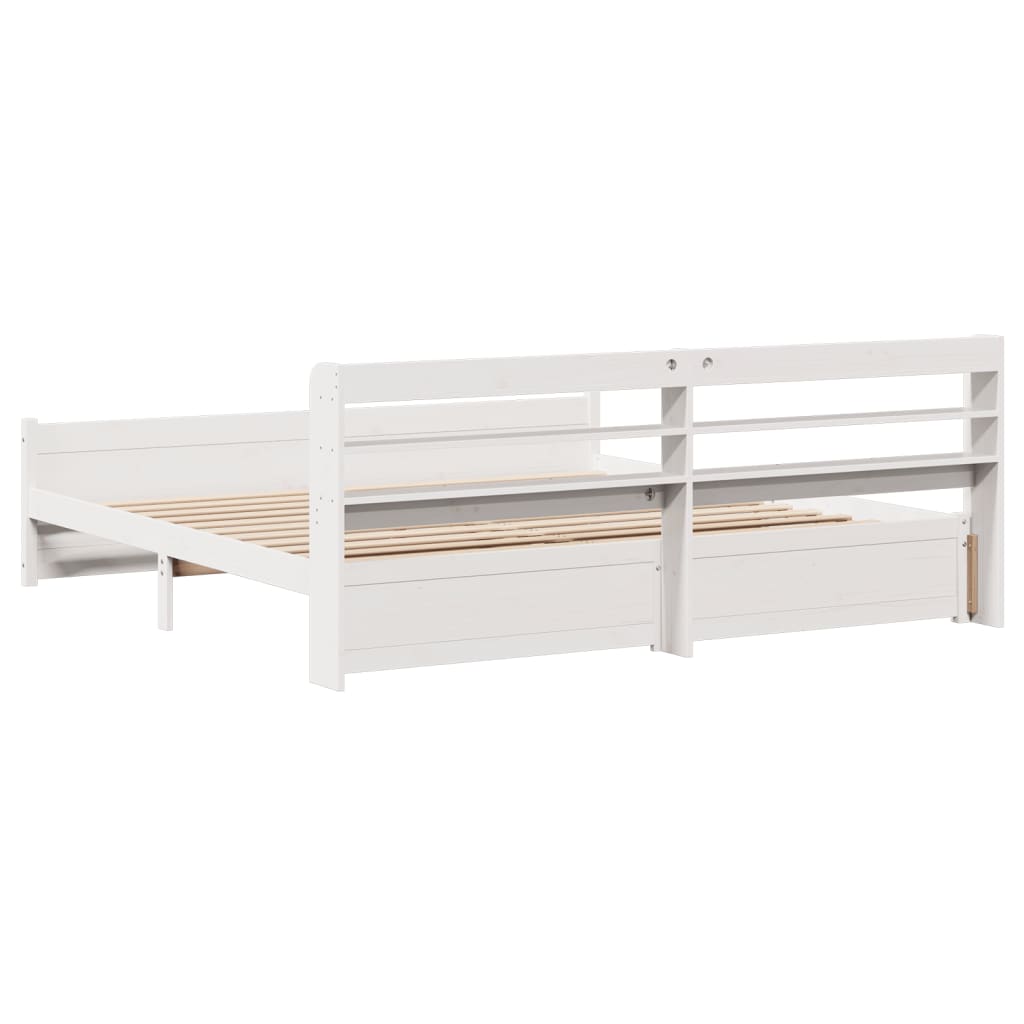 Cadre de lit avec tête de lit sans matelas blanc 180x200 cm - XIOS