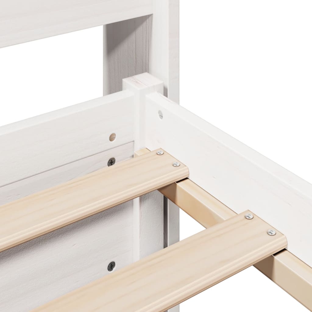 Cadre de lit avec tête de lit sans matelas blanc 200x200 cm - XIOS