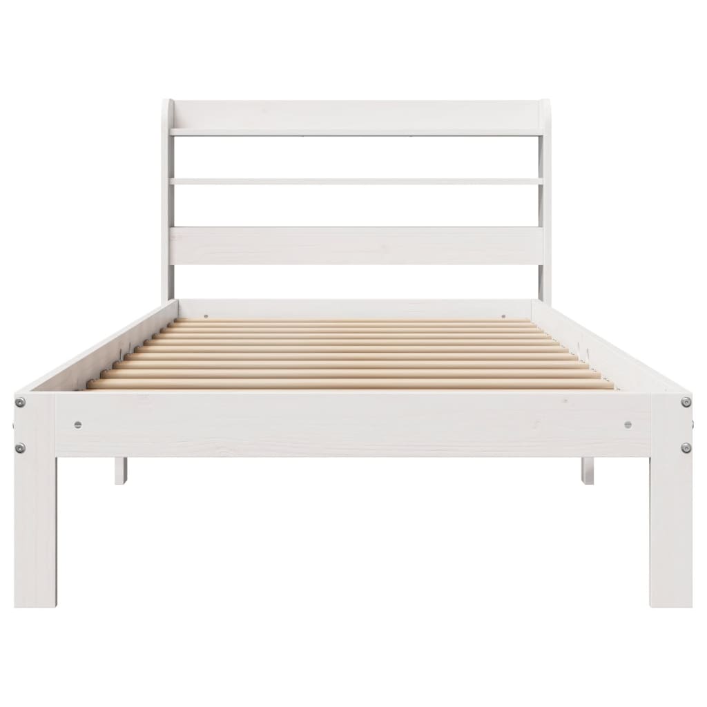 Cadre de lit avec tête de lit sans matelas blanc 75x190 cm - XIOS