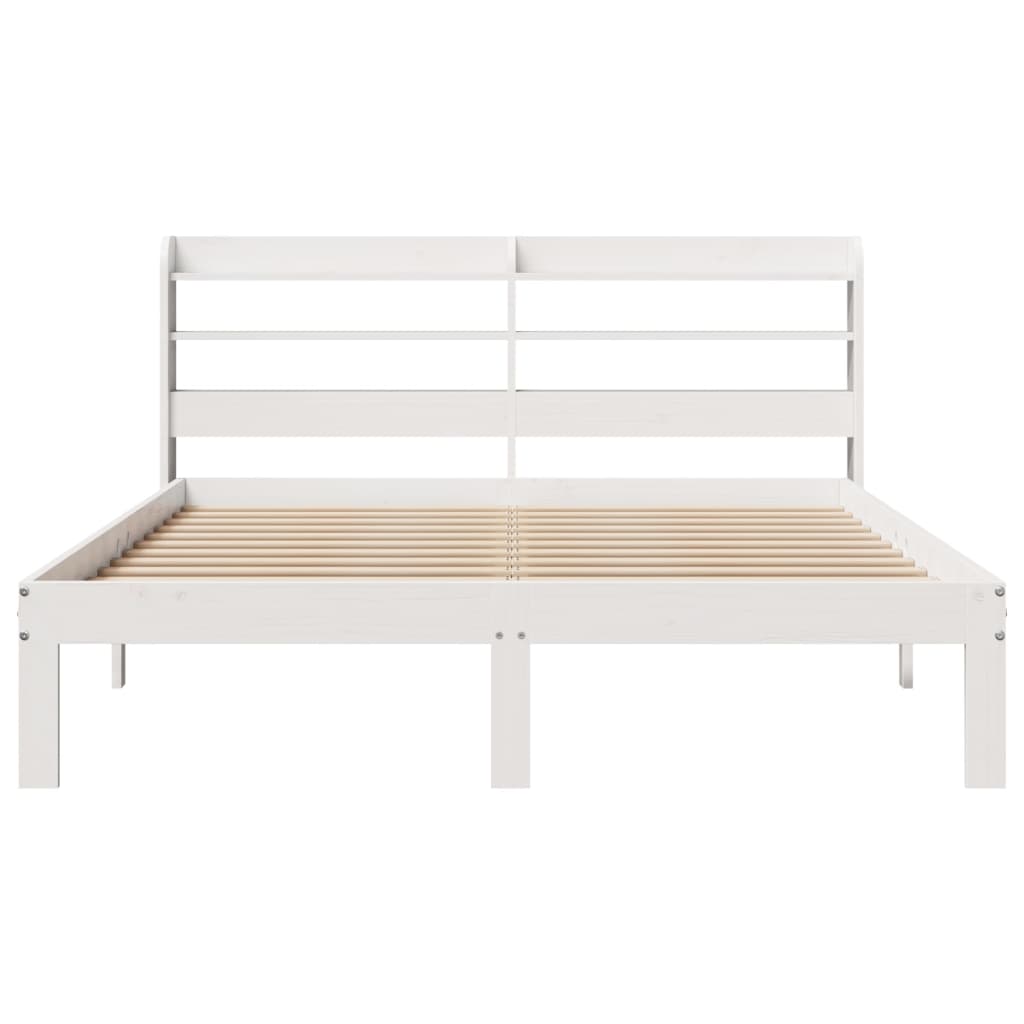 Cadre de lit avec tête de lit sans matelas blanc 140x190 cm - XIOS