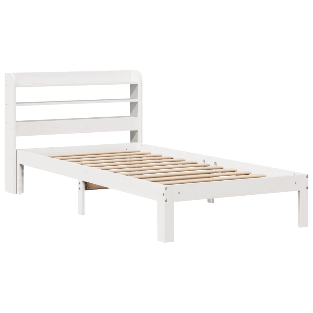 Cadre de lit avec tête de lit sans matelas blanc 90x200 cm - XIOS