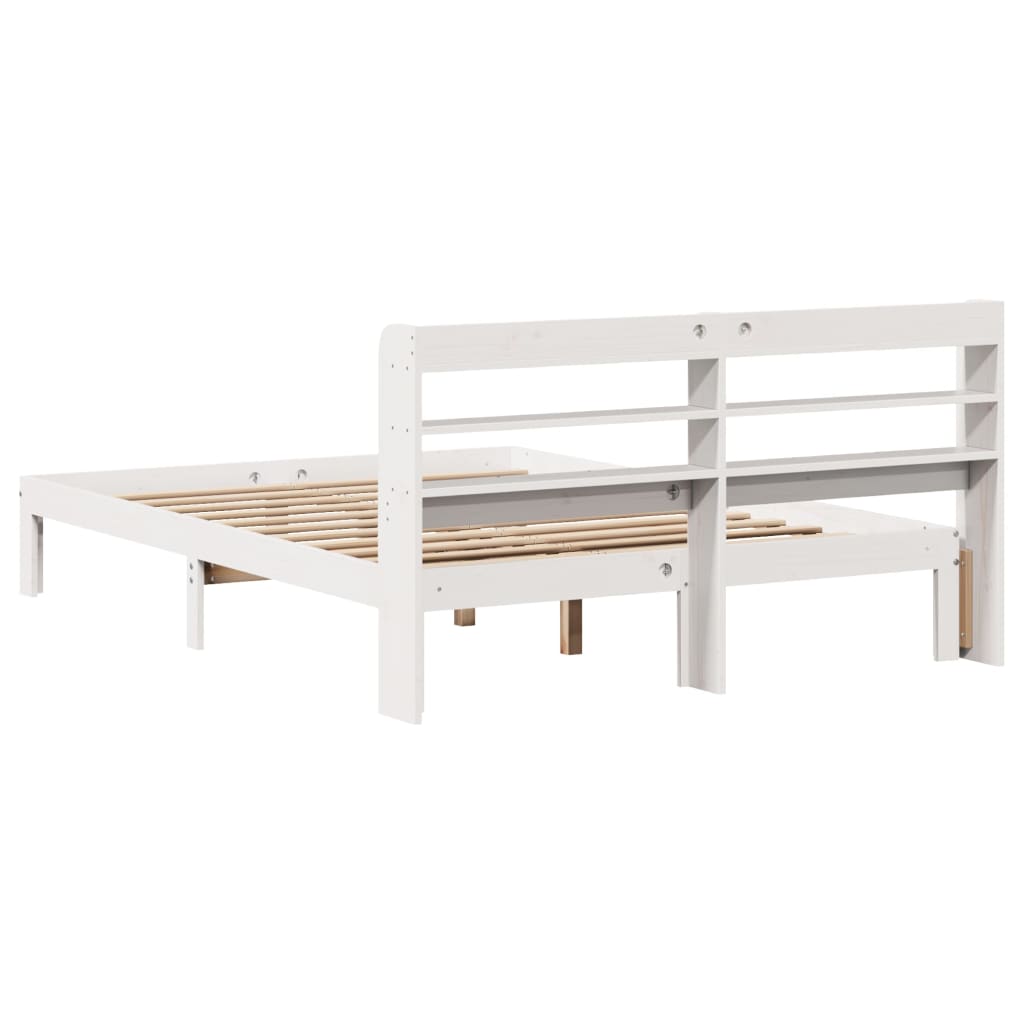 Cadre de lit avec tête de lit sans matelas blanc 140x200 cm - XIOS