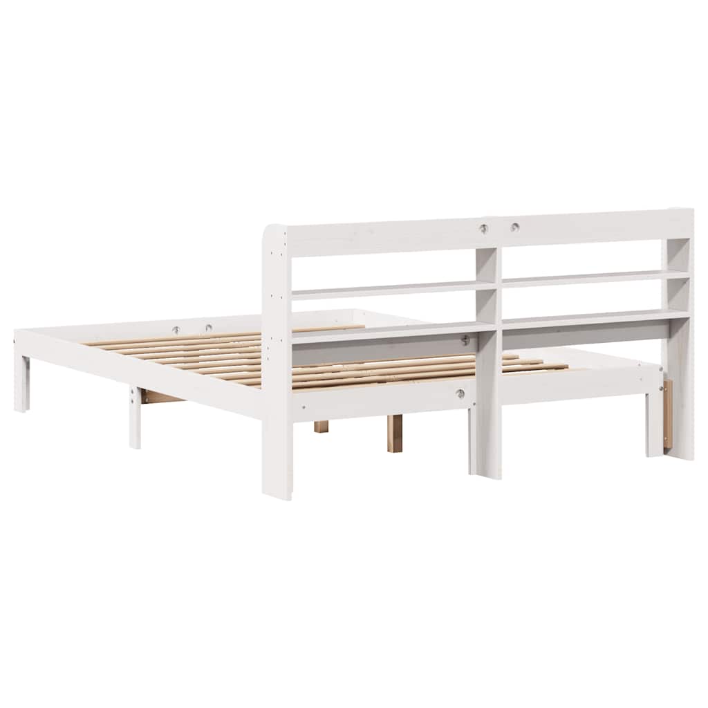 Cadre de lit avec tête de lit sans matelas blanc 150x200 cm - XIOS