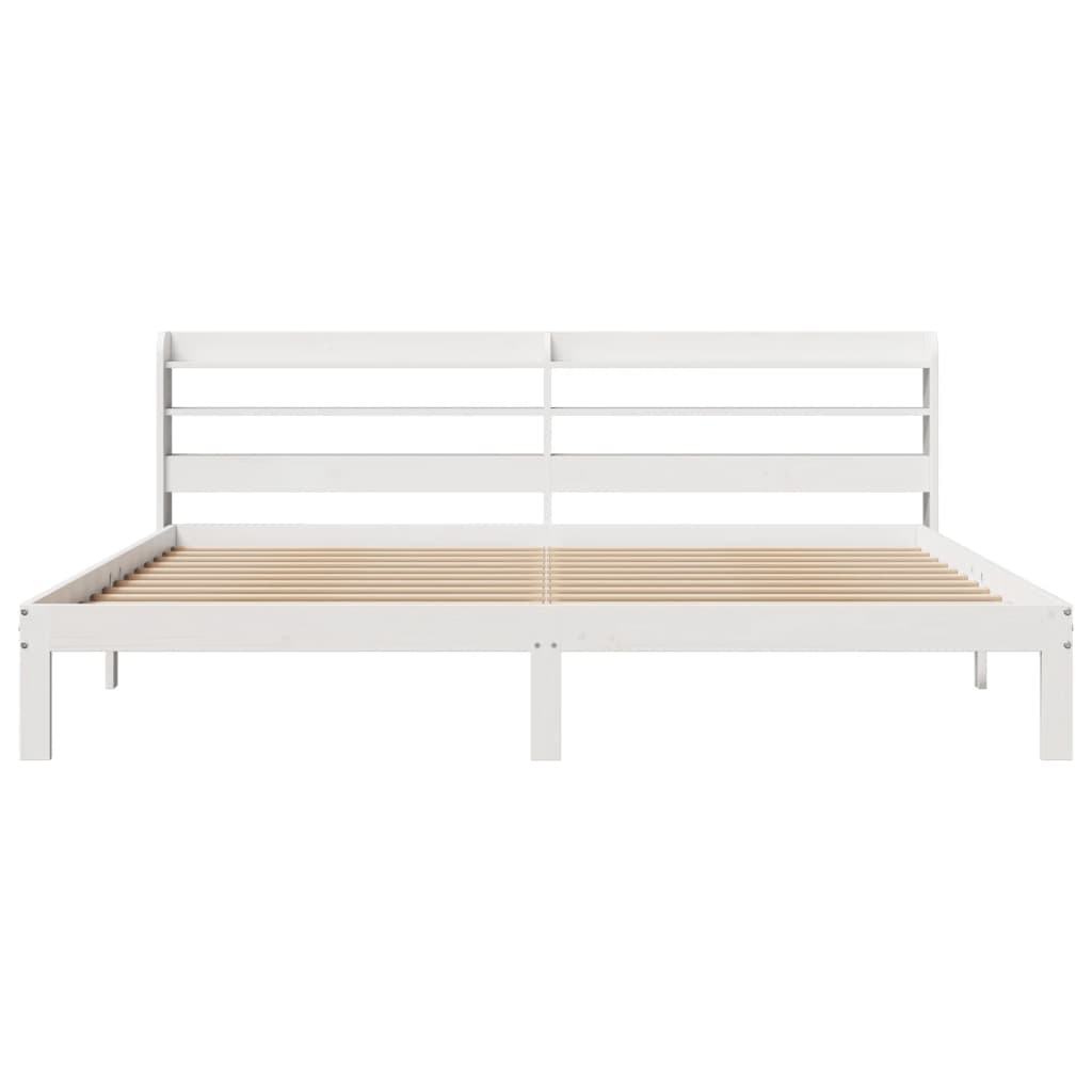 Cadre de lit avec tête de lit sans matelas blanc 200x200 cm - XIOS