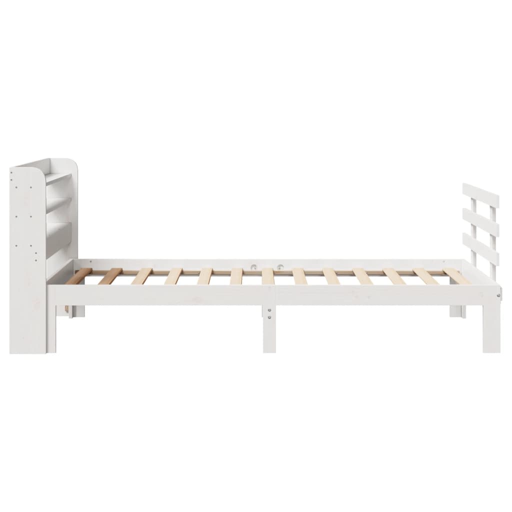 Cadre de lit avec tête de lit sans matelas blanc 75x190 cm - XIOS