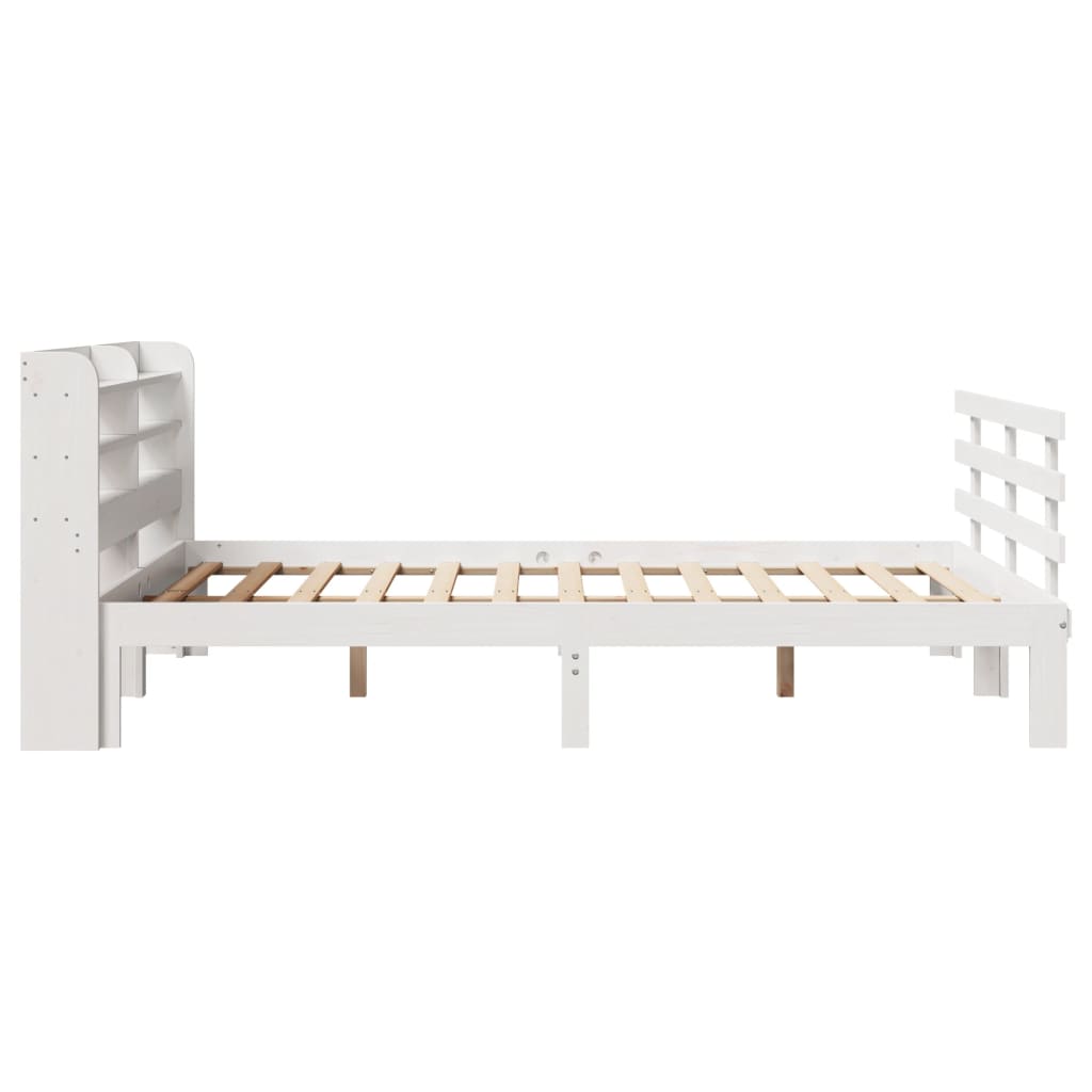 Cadre de lit et tête de lit sans matelas blanc 135x190 cm - XIOS