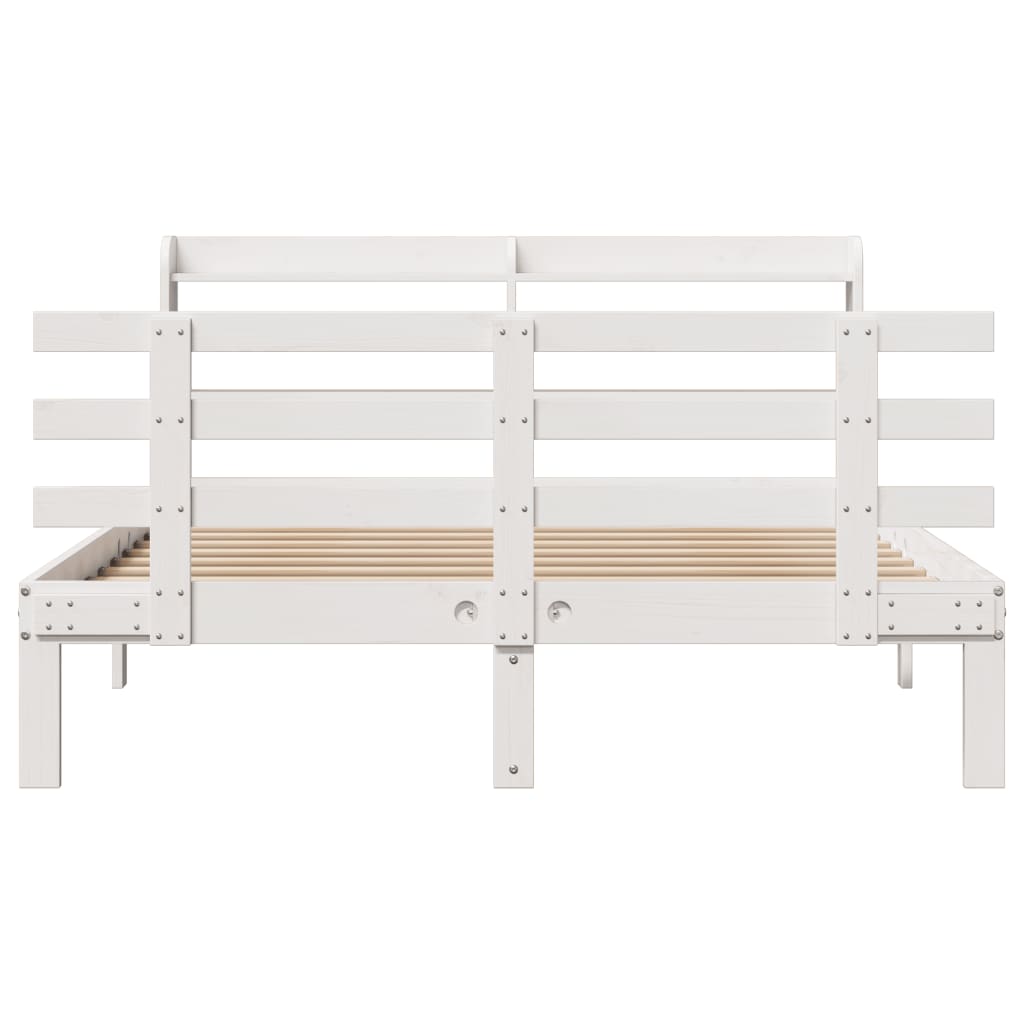 Cadre de lit avec tête de lit sans matelas blanc 120x200 cm - XIOS
