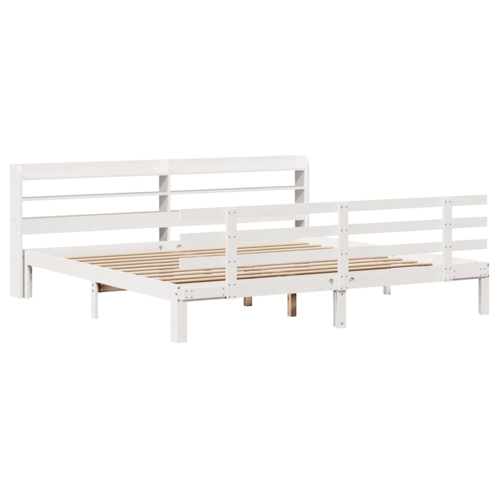 Cadre de lit avec tête de lit sans matelas blanc 180x200 cm - XIOS