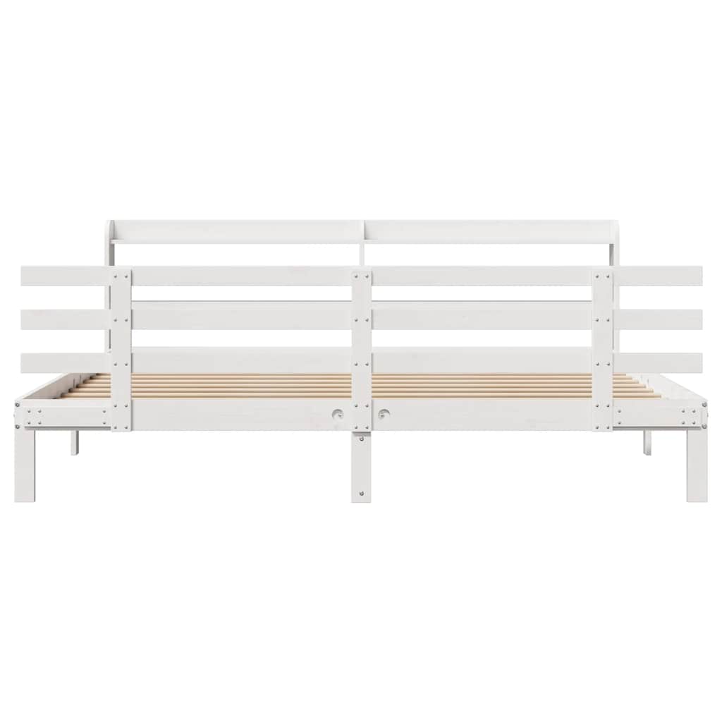 Cadre de lit avec tête de lit sans matelas blanc 200x200 cm - XIOS