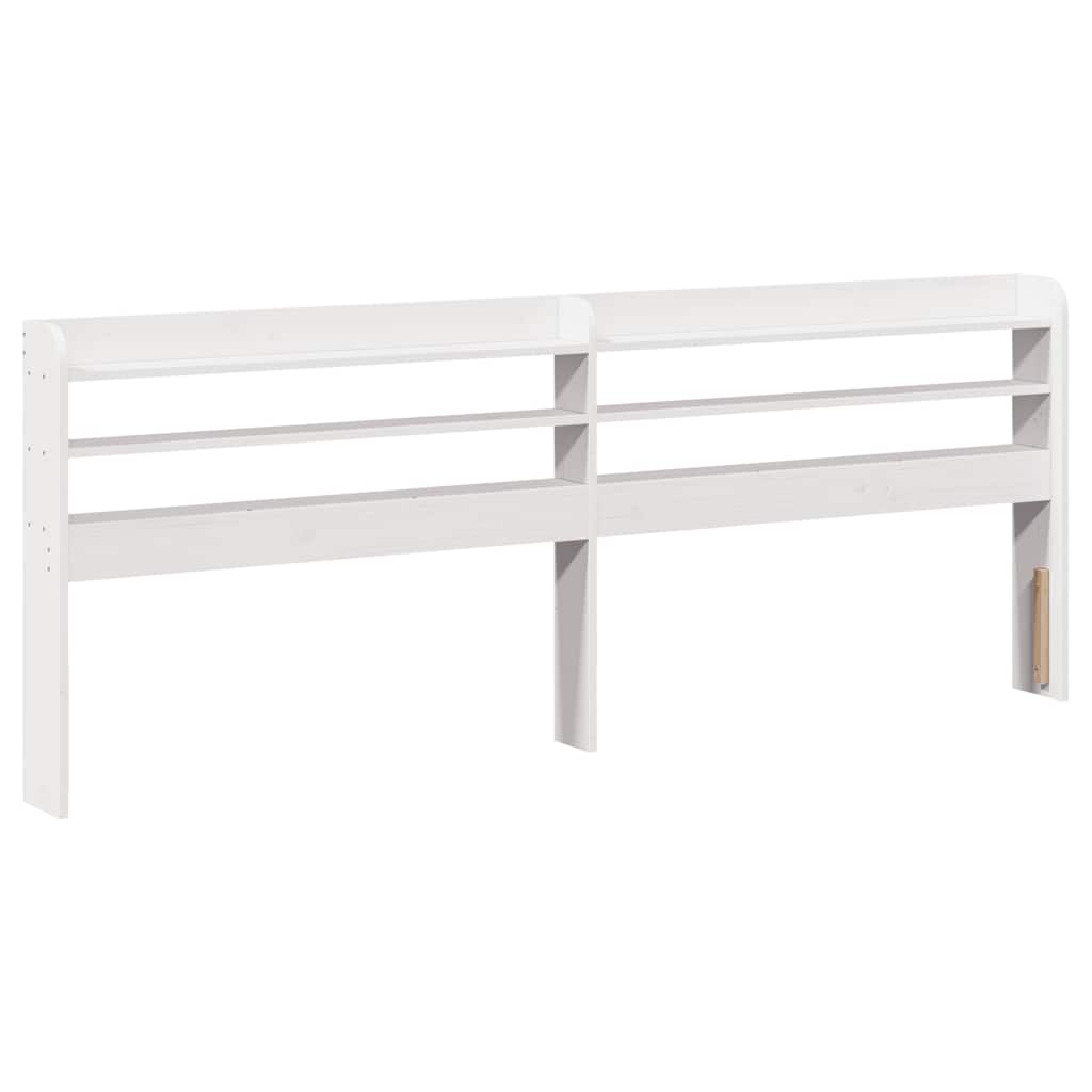 Cadre de lit avec tête de lit sans matelas blanc 200x200 cm