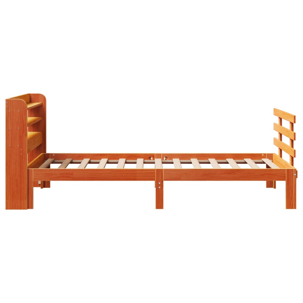 Cadre de lit avec tête de lit sans matelas cire marron 75x190cm - XIOS