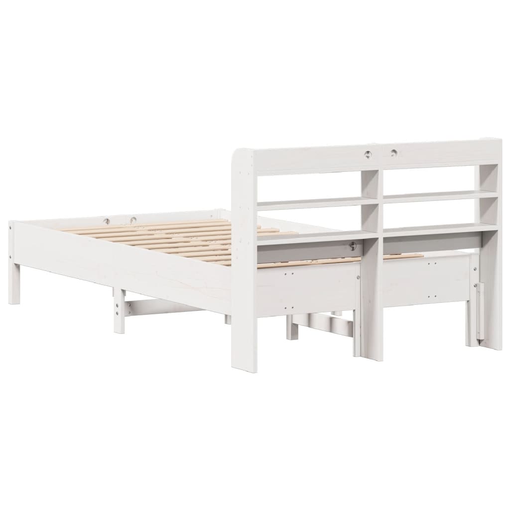 Cadre de lit sans matelas blanc 90x200 cm bois de pin massif - XIOS