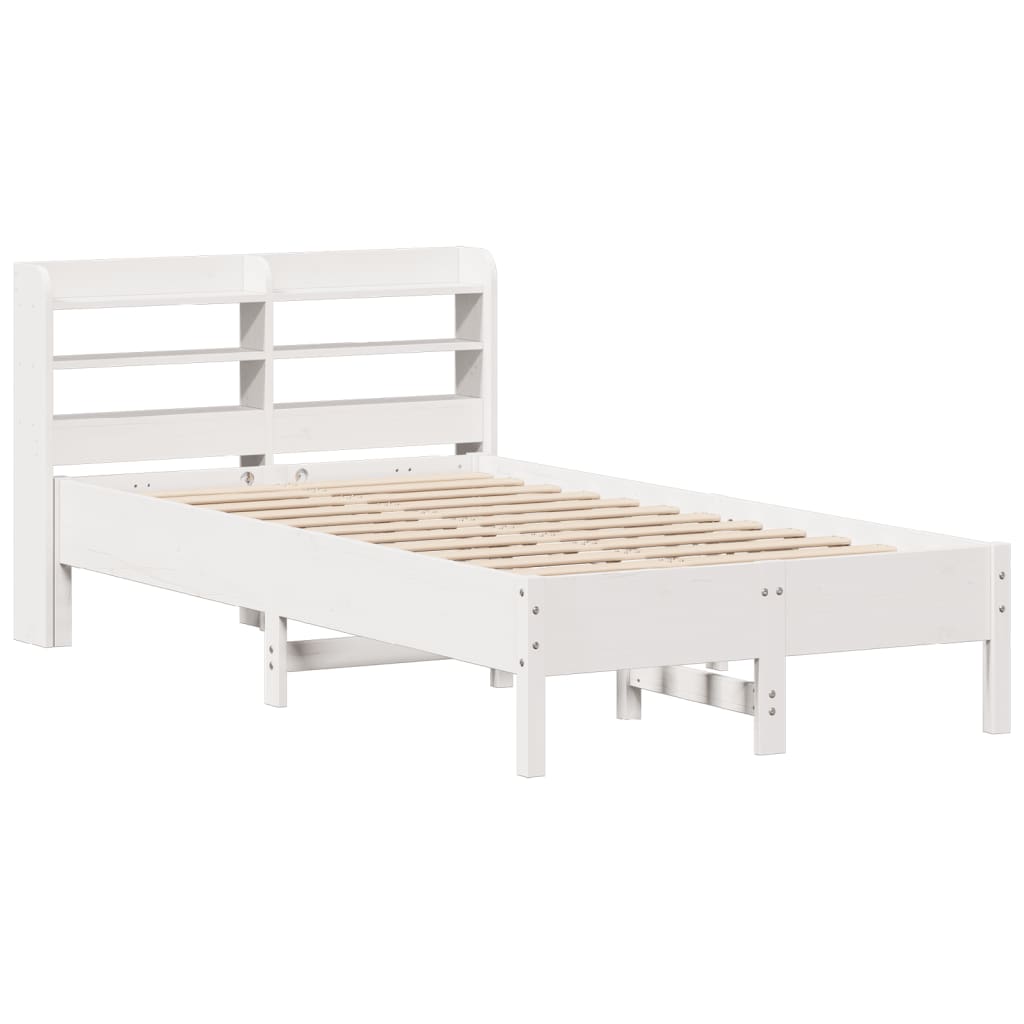 Cadre de lit sans matelas blanc 90x190 cm bois de pin massif - XIOS