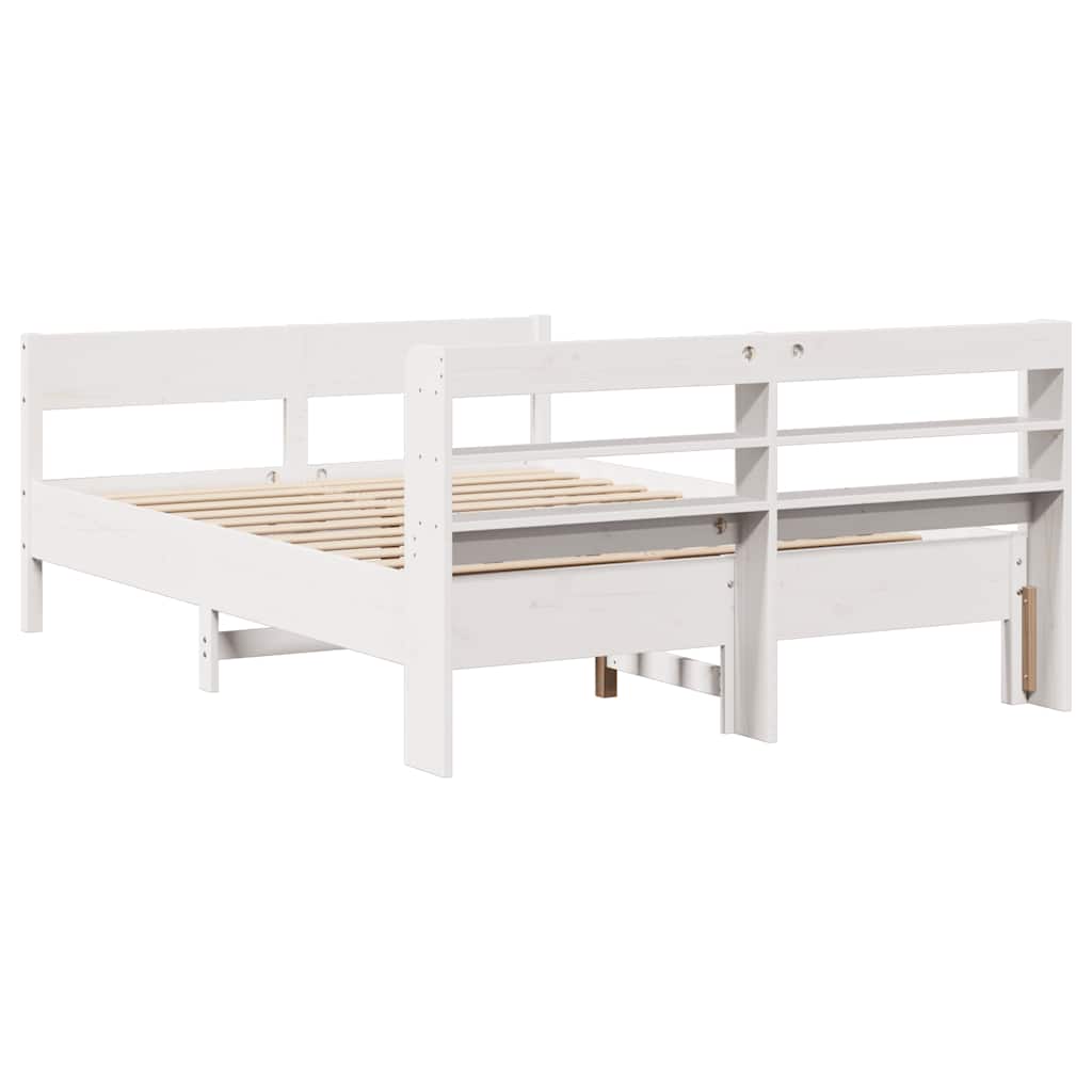 Cadre de lit sans matelas blanc 120x190 cm bois de pin massif - XIOS