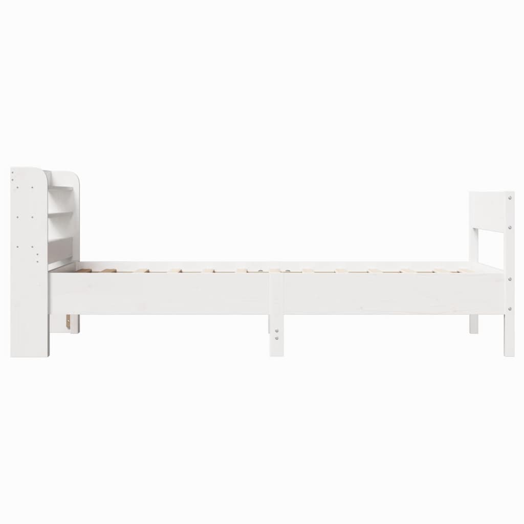 Cadre de lit sans matelas blanc 90x190 cm bois de pin massif - XIOS