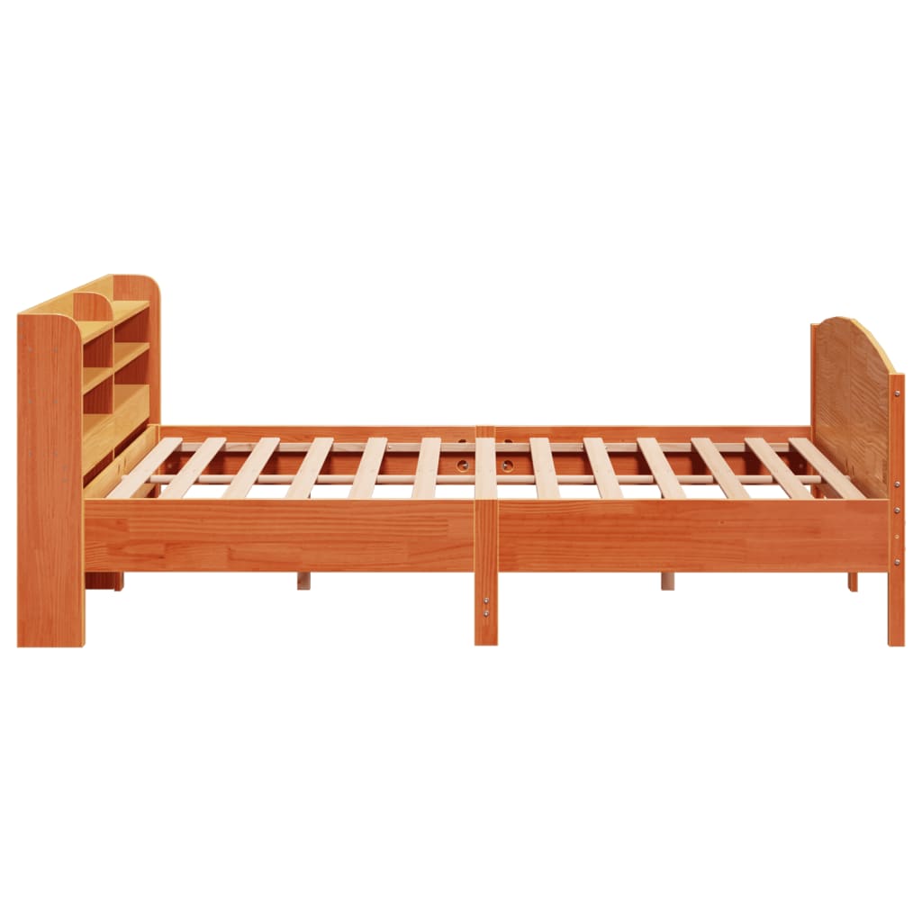 Cadre de lit sans matelas cire marron 180x200cm bois pin massif - XIOS