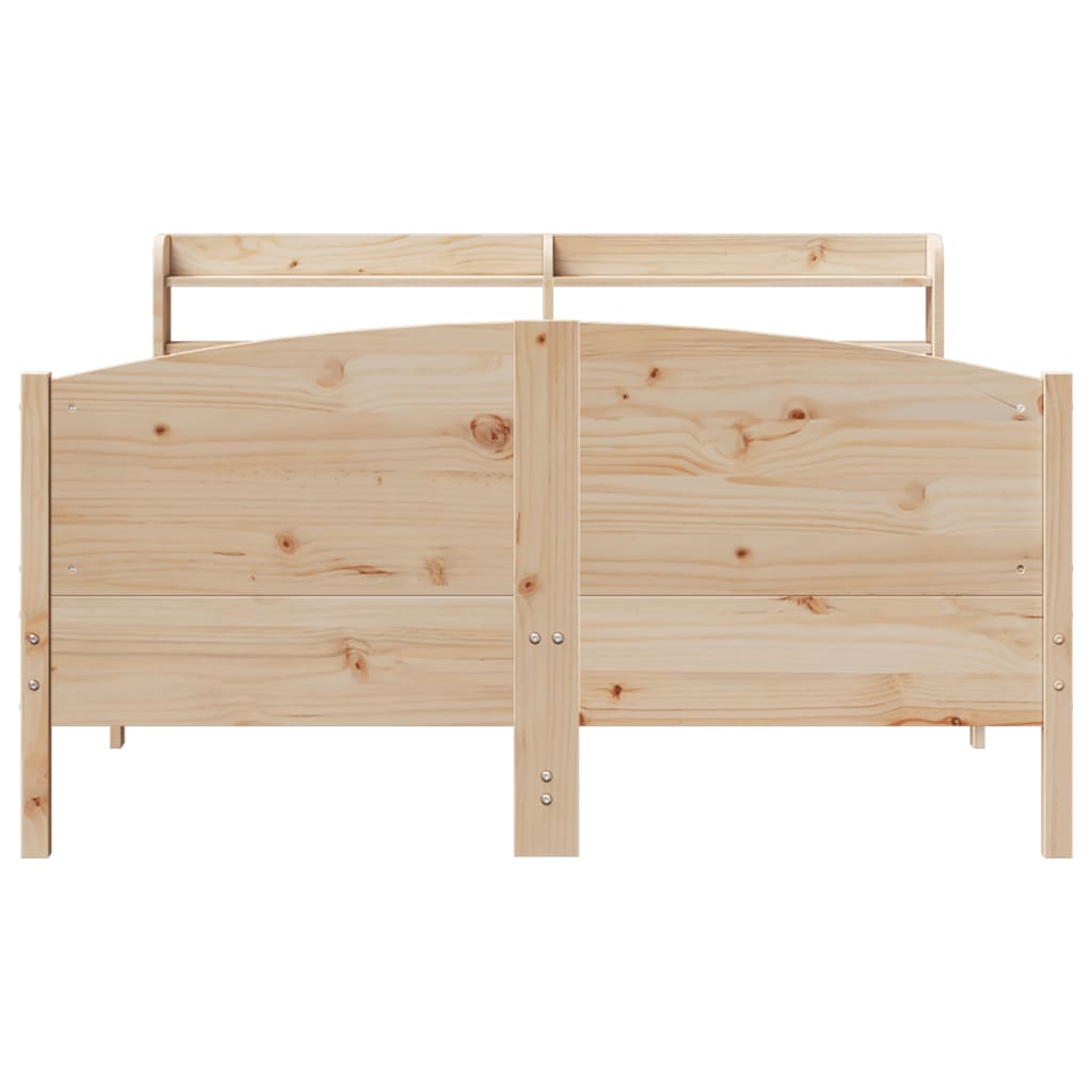 Cadre de lit sans matelas 135x190 cm bois de pin massif - XIOS