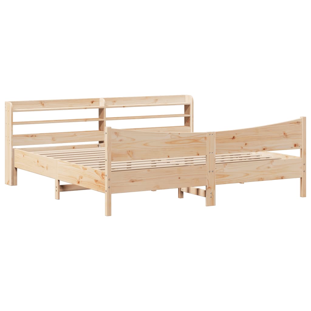 Cadre de lit avec tête de lit 200x200 cm Bois de pin massif - XIOS