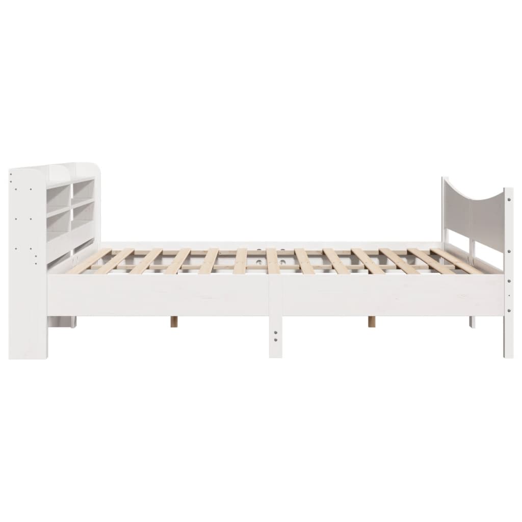Cadre de lit et tête de lit blanc 200x200 cm bois de pin massif - XIOS