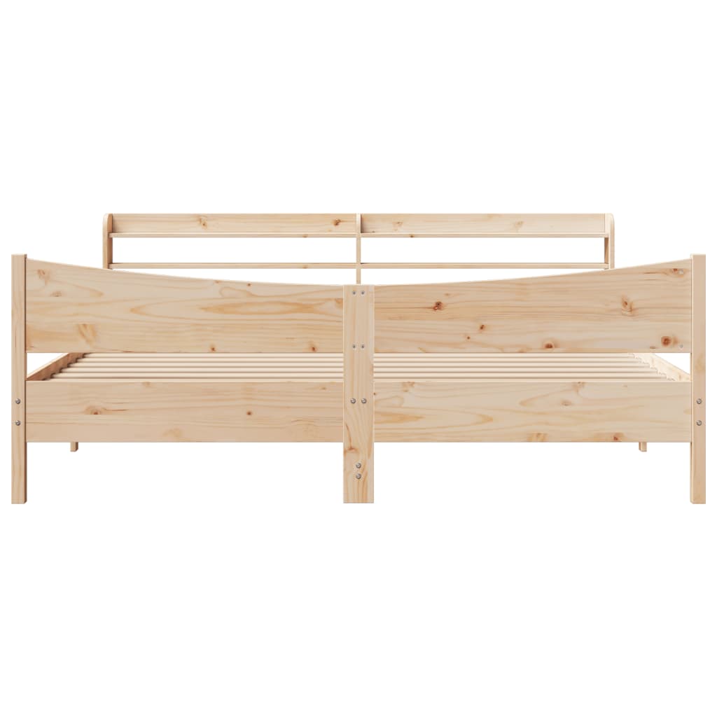 Cadre de lit avec tête de lit 180x200 cm bois de pin massif - XIOS