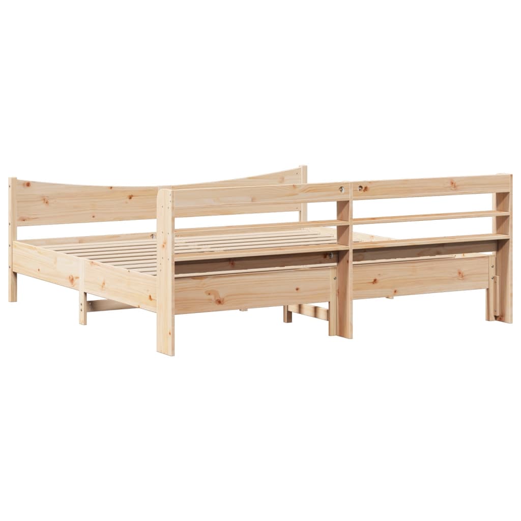 Cadre de lit avec tête de lit 180x200 cm bois de pin massif - XIOS