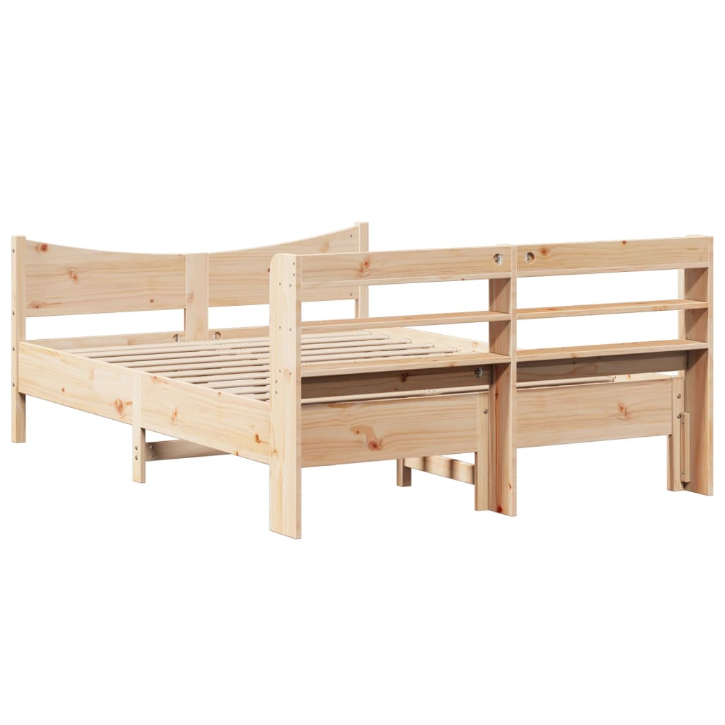 Cadre de lit avec tête de lit 160x200 cm bois de pin massif - XIOS